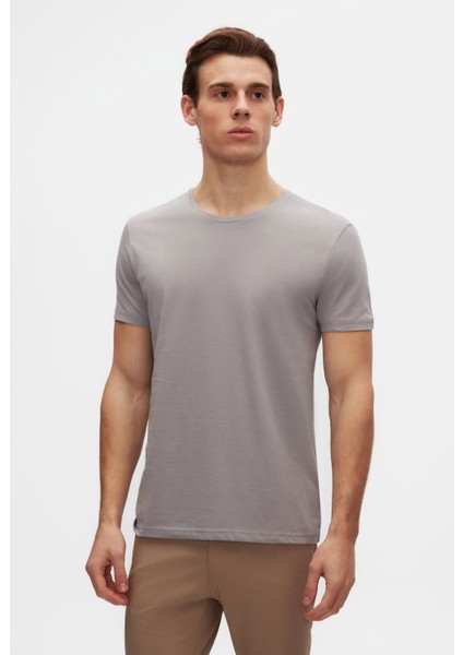 Slim Fit Gri T-shirt 4HC141996753M