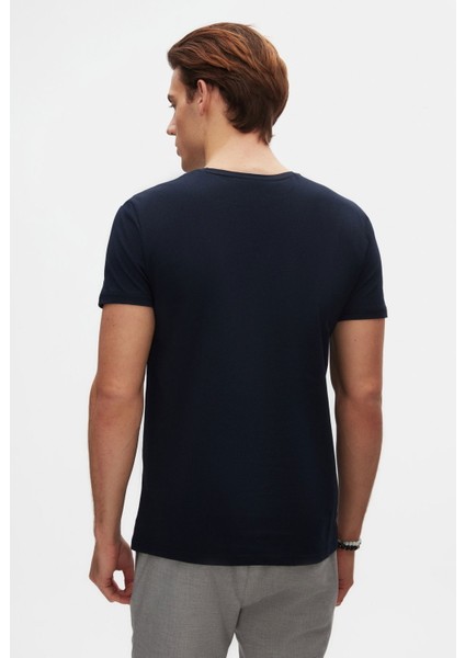 Slim Fit Lacivert T-shirt 4HC141996753M