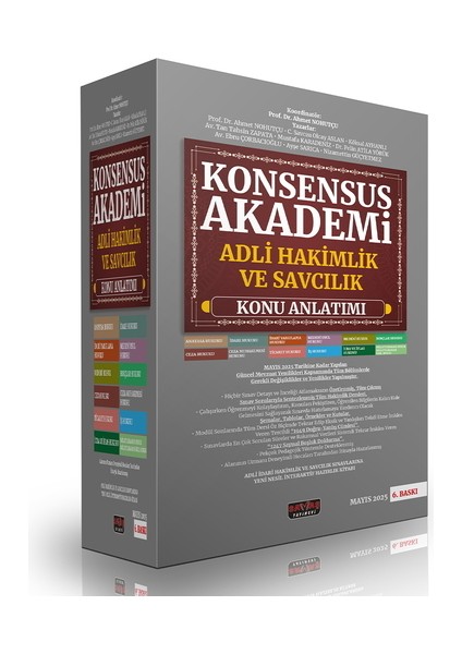 Konsensus Akademi Adli Hakim ve Savcılık Sınavı Konu Anlatımı Savaş Yayınları Mayıs 2025