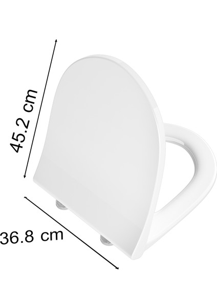SENTO 130-476R009 Ince Klozet Kapağı, Tek Kat Görünümlü, Duroplast