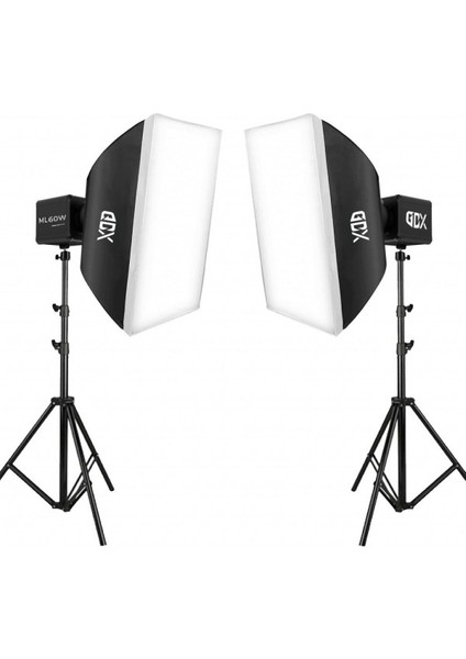 ML60 Bicolor 60X90 Softbox Video ve Ürün Çekim Ikili Işık Seti