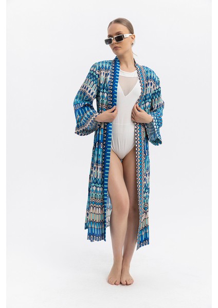 %100 Viskon Desenli Saten Premium Kimono – Kuşaklı & Uzun fiyatları