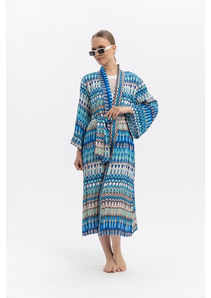 %100 Viskon Desenli Saten Premium Kimono – Kuşaklı & Uzun fırsatları