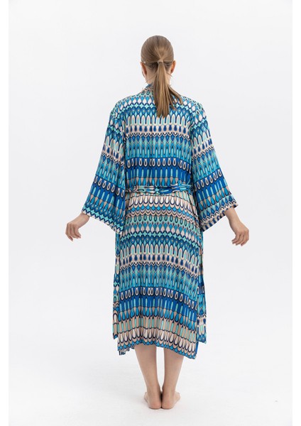 %100 Viskon Desenli Saten Premium Kimono – Kuşaklı & Uzun indirimleri
