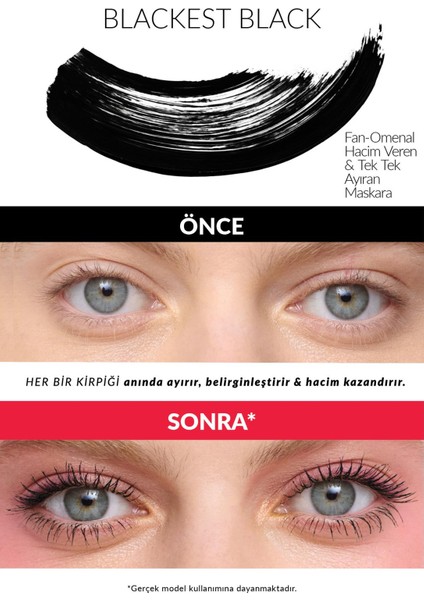 Fan-Omenal Maskara Siyah Göz Kalemi ve Blossom Dudak Yağı Paketi fiyatları