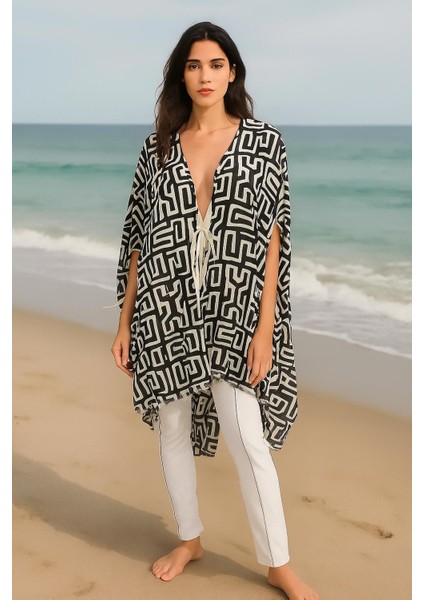 Tasarım Handmade Kimono Tarzı Plaj Pareo Tunik