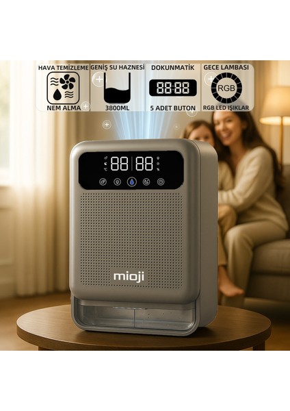 Mio 30NEC Pro 3.8 Litre Çift Göstergeli Nem ve Rutubet Alma İyon Hava Temizleme Cihazı - Silver