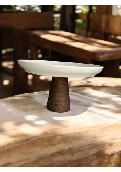 2'li Ahşap Ayaklı Porsolen Dekor & Sunum Standı (25 ve 21CM) fiyatları