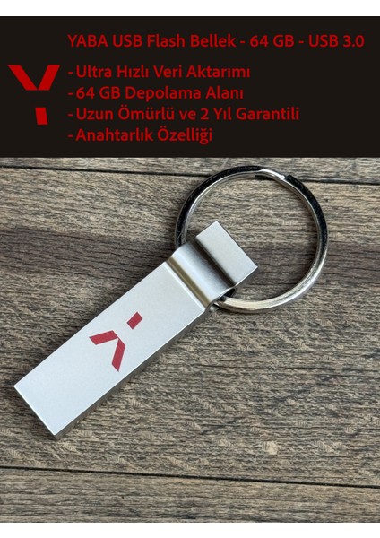 USB 3.0 Yüksek Hızlı 64 GB Flash Bellek - 24 Ay Garantili