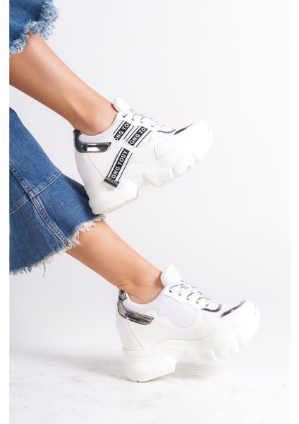 TONG82 Gizli Topuk Beyaz Kadın Spor Ayakkabı C-4 fiyatları