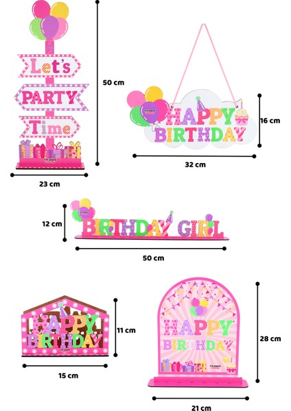 Pembe Happy Birthday Parti Seti Doğum Günü Parti Seti Doğum Günü Arka Plan Doğum Günü Süs fiyatları