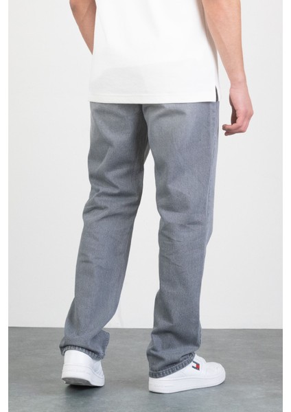 Erkek Gri Straight Baggy Fit Likrasız Rahat Kesim %100 Pamuk Loose Jean Pantolon Hector fiyatları