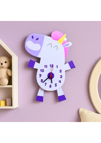 Unicorn Tasarım Sarkaç Duvar Saati - Çocuk Odası Dekorasyon Saat - Sessiz Akar Çocuk Saati fiyatları