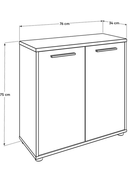 Adore Newyork 2 Katlı Kilitli 2 Kapaklı Kitaplık - Tori