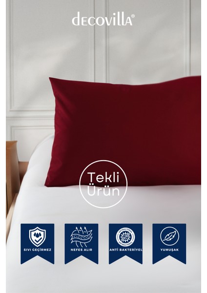 Micro Fermuarlı Yastık Alezi 50X70 Sıvı Geçirmez