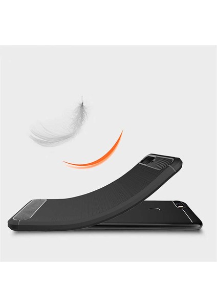 Huawei Y6 2018 ile Uyumlu Kamera Korumalı Darbe Önleyici Carbon Brushed Silikon Kılıf fiyatları