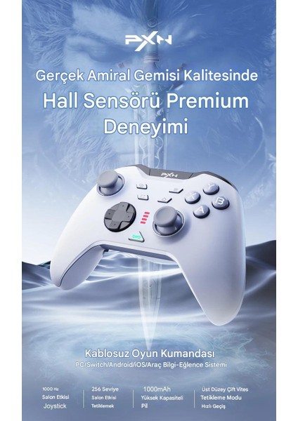 P5 Kablosuz Oyun Denetleyicisi 2.4g Bluetooth Hall Etkisi Gamepad Joystick Oyun Kolu Nintendo/pc/ios/android/steam