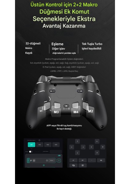 P5 Kablosuz Oyun Denetleyicisi 2.4g Bluetooth Hall Etkisi Gamepad Joystick Oyun Kolu Nintendo/pc/ios/android/steam