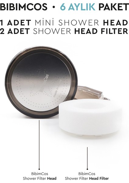 Mini Shower Head + 2 Adet Yedek Filtre (6 Aylık Set)