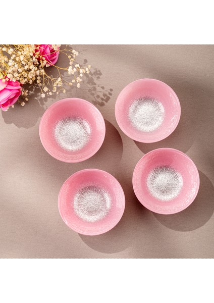 Pastel 4 Parça Cam Kase 10 cm Pembe