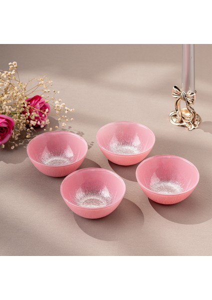 Pastel 4 Parça Cam Kase 10 cm Pembe fiyatları