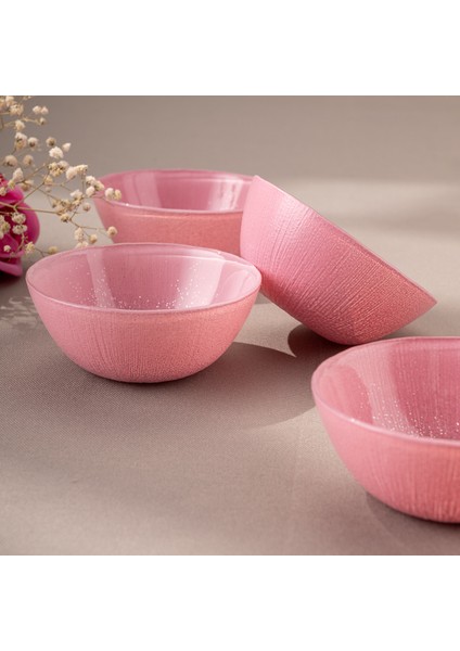 Pastel 4 Parça Cam Kase 10 cm Pembe modelleri