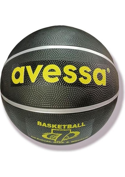 7 Numara Siyah Basketbol Topu, Orta Sertlik, Dayanıklı ve Şık Tasarım
