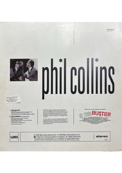 Phil Collins - Two Hearts Maxi Single