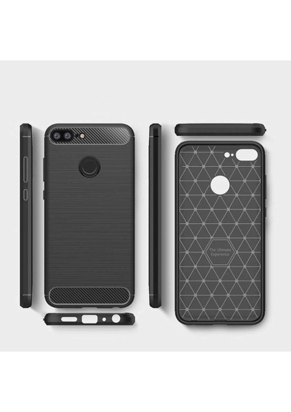 Huawei Honor 9 Lite ile Uyumlu Kamera Korumalı Darbe Önleyici Carbon Brushed Silikon Kılıf fiyatları