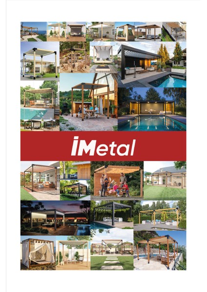 Ahşap Pergola Seti Iki Bölümlü 90 x 90 mm Ahşaplar ve Tente Dahil