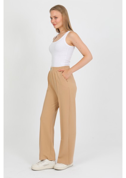 Beli Lastikli Yüksek Bel Geniş Paça Palazzo Kadın Rahat Kumaş Pantolon 2373 modelleri