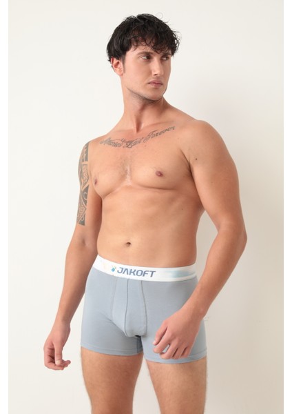Classics- Premium Pamuklu Likralı Erkek Boxer 3 Adet Siyah Lacivert Gri Renk
