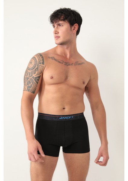 Classics- Premium Pamuklu Likralı Erkek Boxer 3 Adet Siyah Lacivert Gri Renk