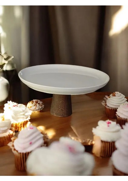 Ahşap Ayaklı Porsolen Sunum & Dekor STANDI(25CM)