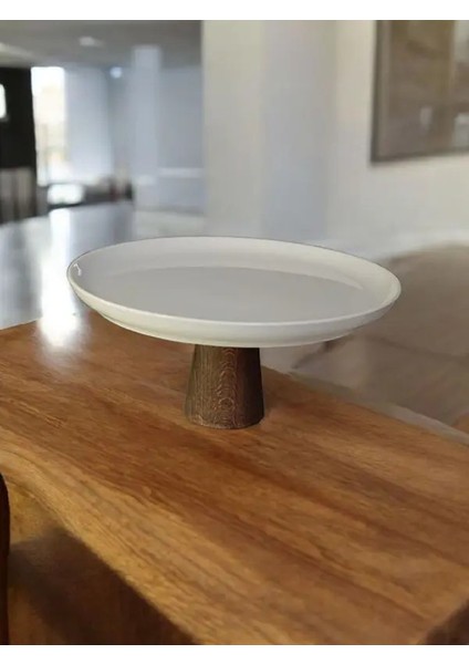 Ahşap Ayaklı Porsolen Sunum & Dekor STANDI(25CM)