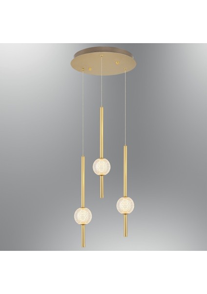 4133-3A 3'lü Modern Çubuk LED Sarkıt Avize
