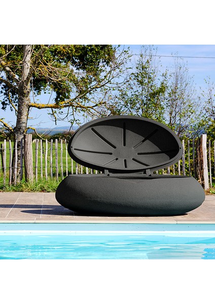 Tao Siyah Renk Çakıl Taşı Şeklinde Bahçe Sandığı fırsatları