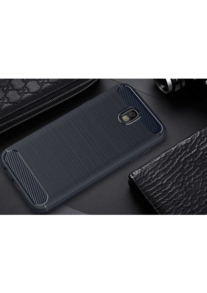 Samsung Galaxy J5 Pro ile Uyumlu Kamera Korumalı Darbe Önleyici Carbon Brushed Silikon Kılıf fiyatları