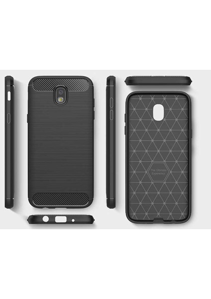 Samsung Galaxy J5 Pro ile Uyumlu Kamera Korumalı Darbe Önleyici Carbon Brushed Silikon Kılıf modelleri