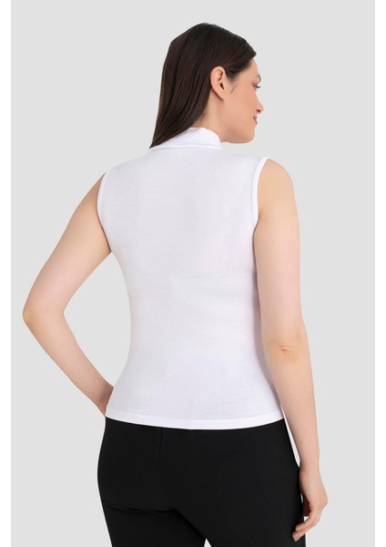 Kadın Siyah Beyaz Ten Balıkçı Yaka Kolsuz Body 3'lü Paket modelleri