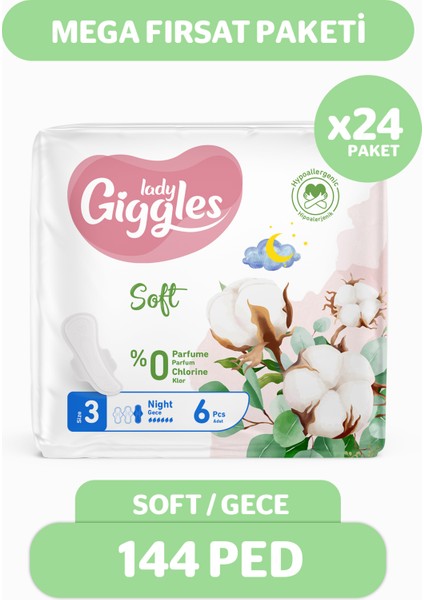 Lady Soft Hijyenik Ped Gece 144 Adet