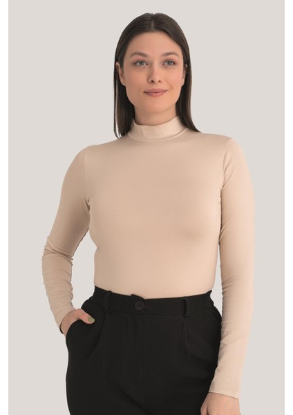 Kadın Ten Balıkçı Yaka Uzun Kollu Body 3 Adet modelleri