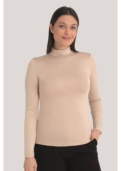 Kadın Ten Balıkçı Yaka Uzun Kollu Body 3 Adet fırsatları