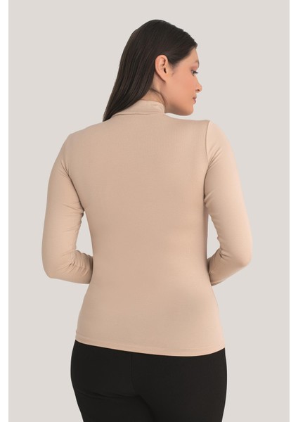Kadın Ten Balıkçı Yaka Uzun Kollu Body 3 Adet indirimleri