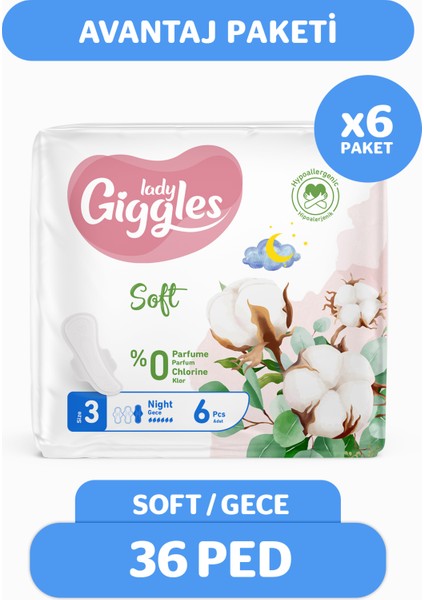Lady Soft Hijyenik Ped Gece 36 Adet