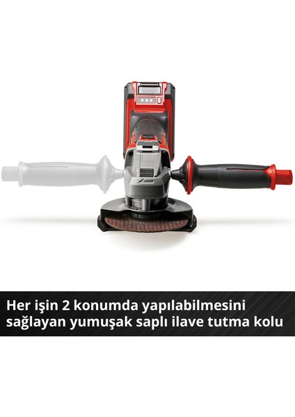 Akülü Avuç Taşlama TE-AG 18/115-2 Li - Solo Power X-Change (18 V, 115 mm Ø disk, 28 mm kesme derinliği, yumuşak başlatma özelliği, kesme koruması) - 4431166