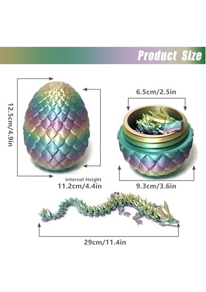 Eddyscale Paskalya Ejderhası 3D Baskılı Ejderha Yumurtası ile Ejderha Kristal Ejderha Oyuncak Içinde (Yurt Dışından) indirimleri