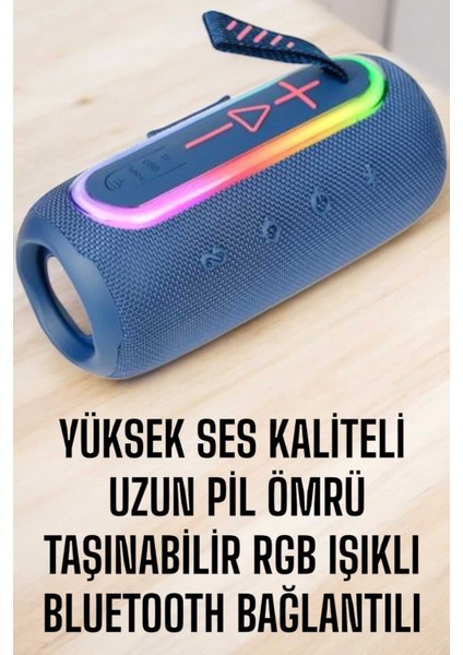Rgb Işıklı Kablosuz Bluetooth Hoparlör – Yüksek Ses Kalitesi, Uzun Pil Ömrü, Taşınabilir Tasarım