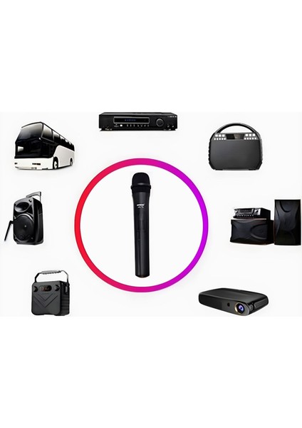Kablosuz El Mikrofonu + USB Alıcı , Vhf 268.85/262.85MHZ , Öğretmen, Karaoke ve Sunumlar Için