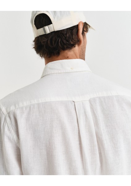 Erkek Beyaz Regular Fit Düğmeli Yaka Gömlek 3250082.110